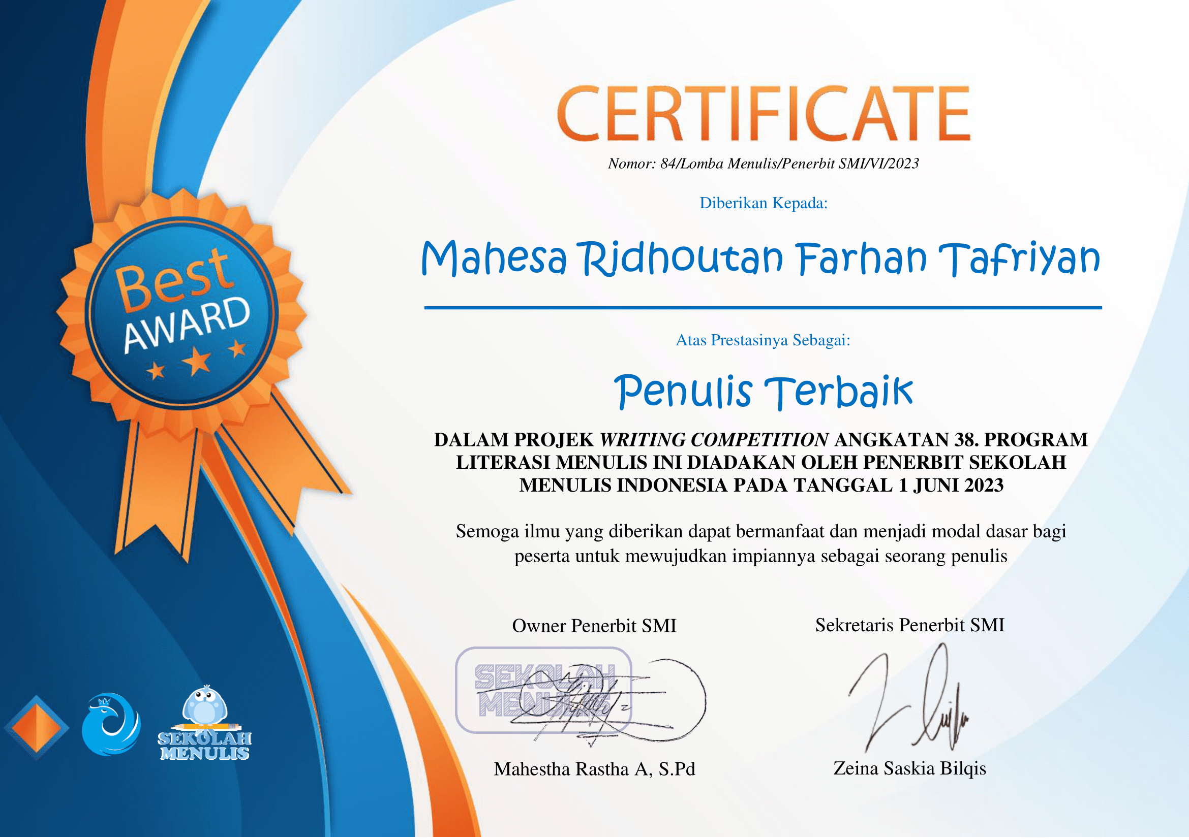 Certificate 8